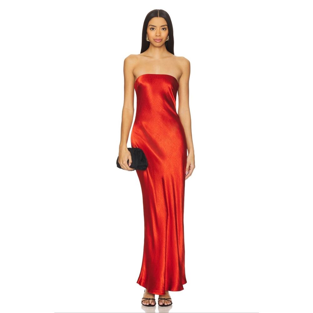 Bec + Bridge Moondance Strapless Dress in Crimson Size 2